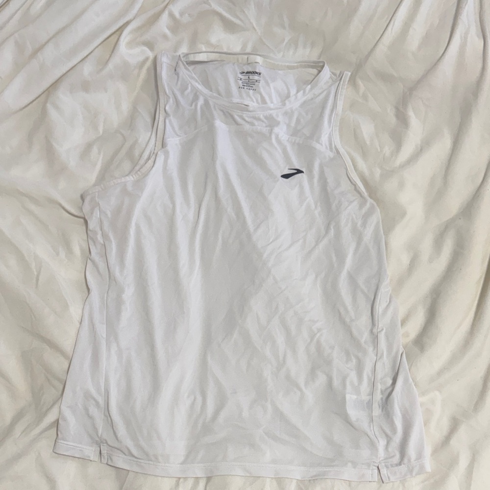 Brooks White Super Light Tank Top